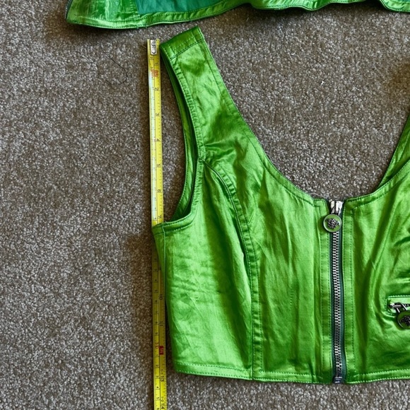 Vintage Versace Lime Green Top and Short-Sleeve Jacket - Picture 4 of 7